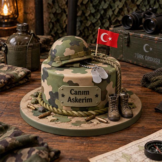 Asker Temalı Pasta No 1115