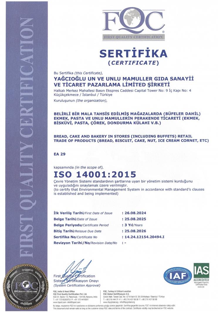 Çevre yönetimi - ISO 14001:2015 Çevre Yönetim Sistemi