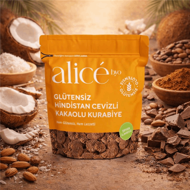 Glutensiz hindistan cevizli kakaolu kurabiye