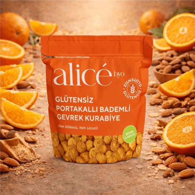 Glutensiz portakallı bademli kurabiye