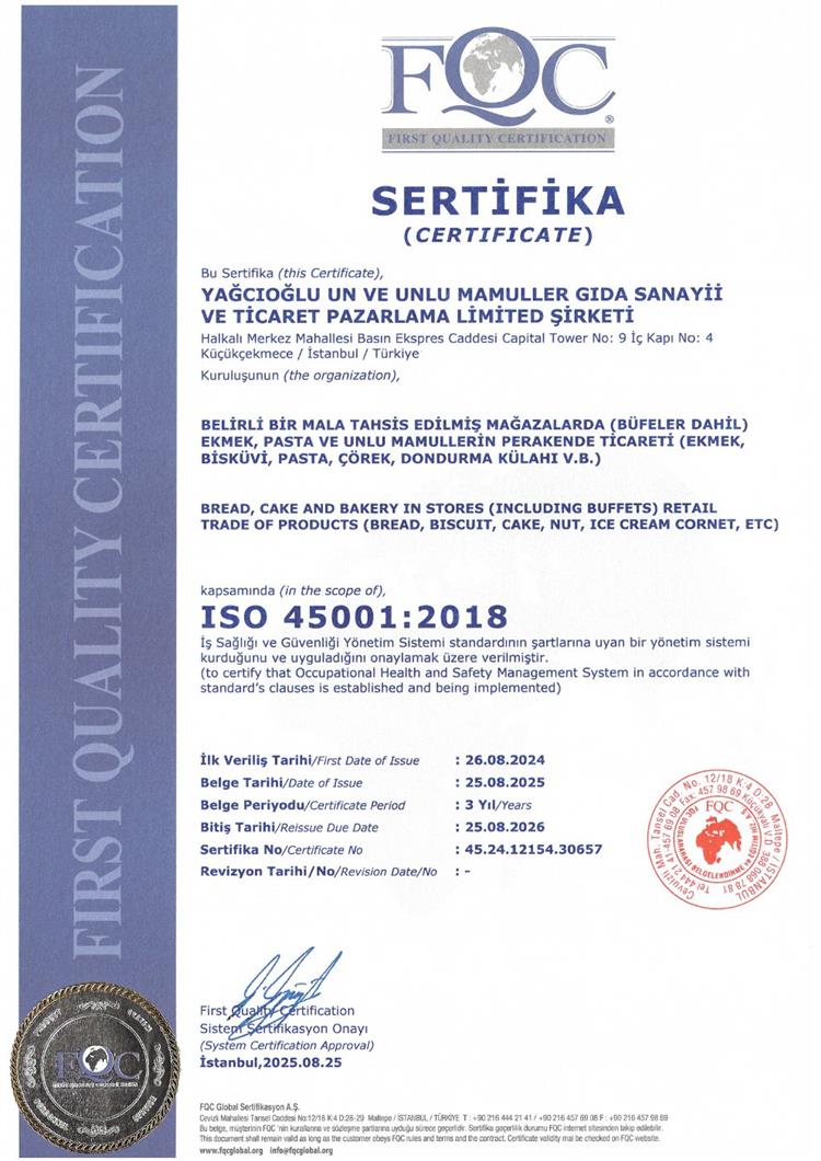 İş sağlığı ve güvenliği - ISO 45001:2018 İş Sağlığı ve Güvenliği