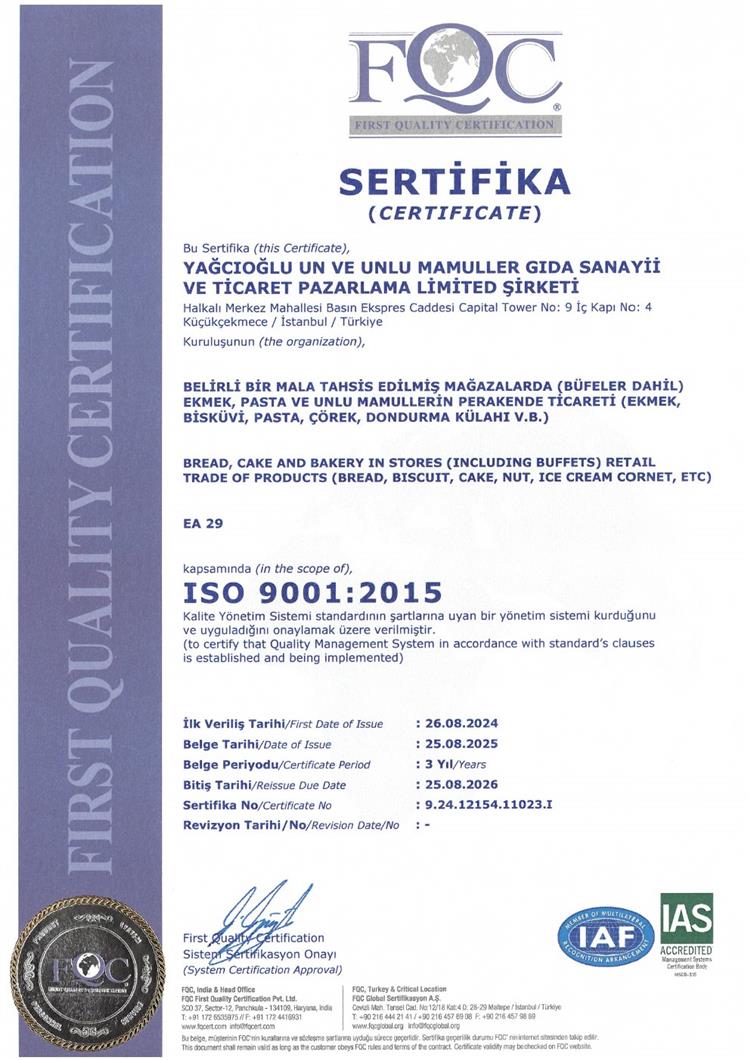 Kalite yönetimi - ISO 9001:2015 Kalite Yönetim Sistemi