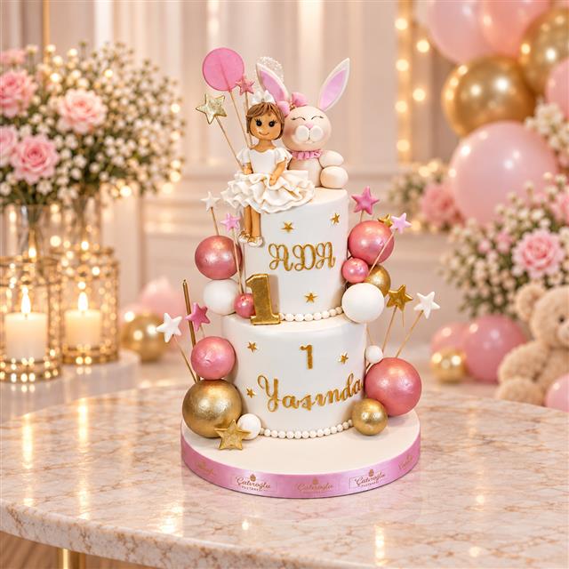 Kız Bebek 1 Yaş Pastası No 1032