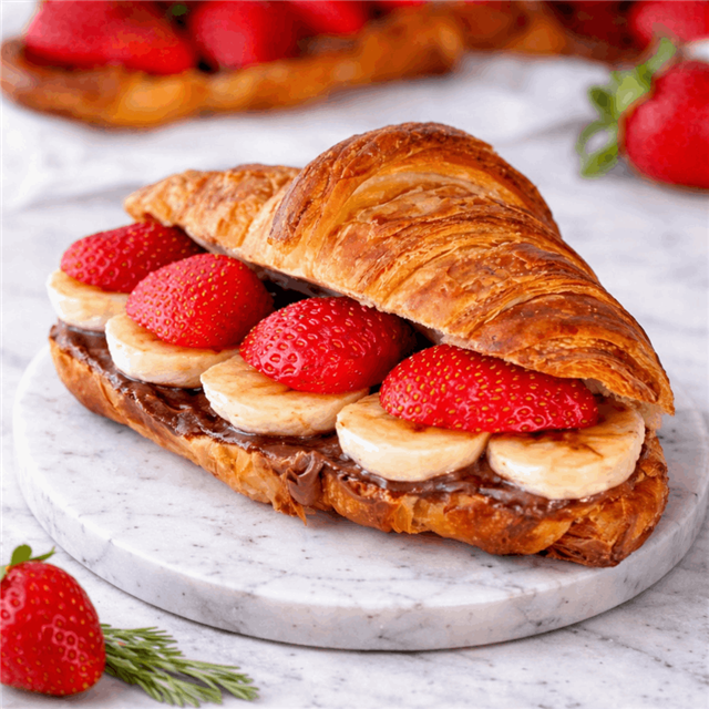 Nutella Muz Çilek Kruvasan