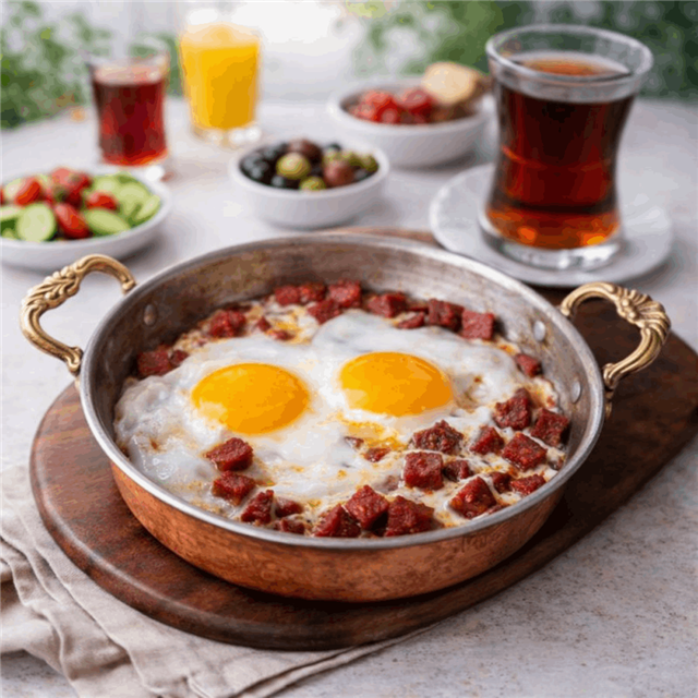 Sahanda Sucuklu Yumurta